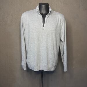 Faherty Brand Mens XL Gray Quarter Zip Pullover Sweatshirt Coastal Premium